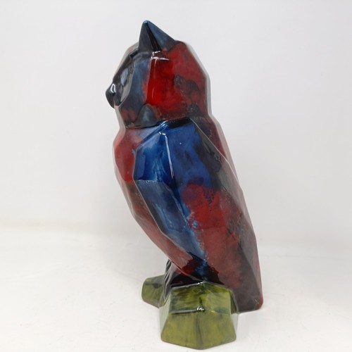 738 - A Royal Doulton prototype Flambé owl, 26 cm high