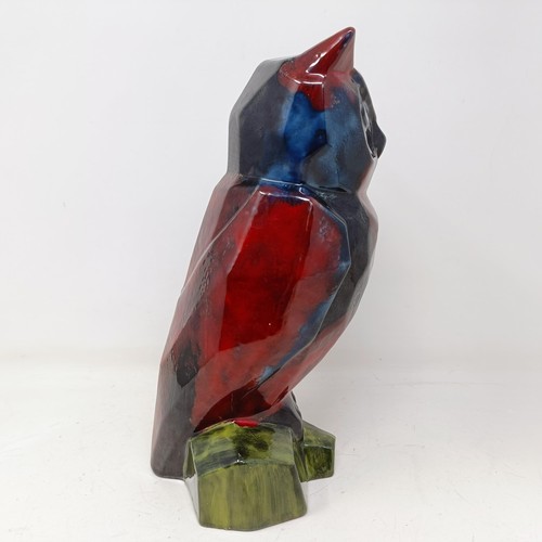 738 - A Royal Doulton prototype Flambé owl, 26 cm high