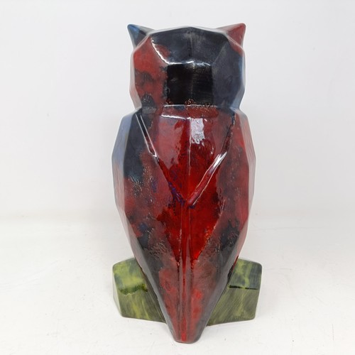 738 - A Royal Doulton prototype Flambé owl, 26 cm high