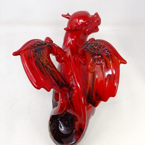 741 - A Royal Doulton Flambé dragon, 30 cm wide