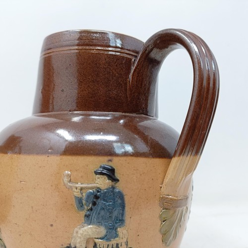 749 - A Doulton Lambeth jug, with a motto, 'For Every Ill Beneath The Sun There Is A Remedy Or None...' 18... 