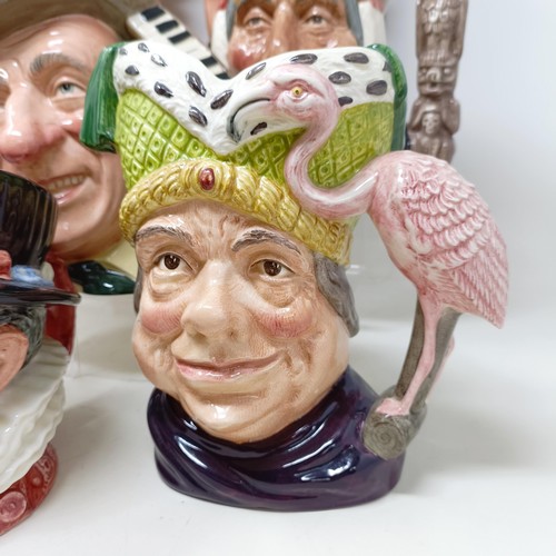 751 - A Royal Doulton character jug, The Poacher D6429, Farmer John, George III D6749, W C Fields D6674, B... 