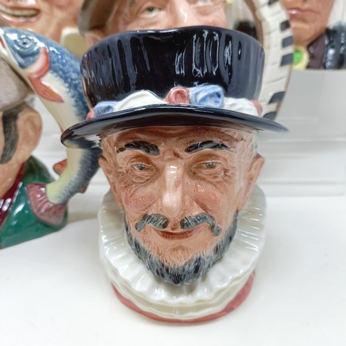 751 - A Royal Doulton character jug, The Poacher D6429, Farmer John, George III D6749, W C Fields D6674, B... 