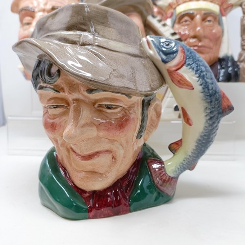 751 - A Royal Doulton character jug, The Poacher D6429, Farmer John, George III D6749, W C Fields D6674, B... 