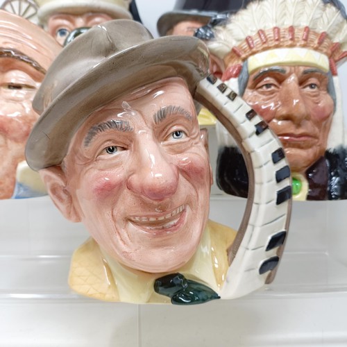 751 - A Royal Doulton character jug, The Poacher D6429, Farmer John, George III D6749, W C Fields D6674, B... 