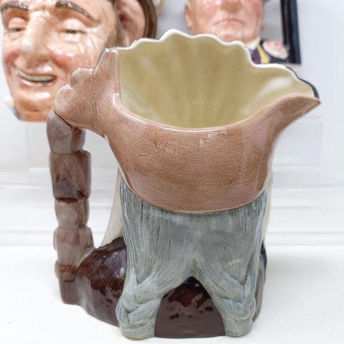 751 - A Royal Doulton character jug, The Poacher D6429, Farmer John, George III D6749, W C Fields D6674, B... 