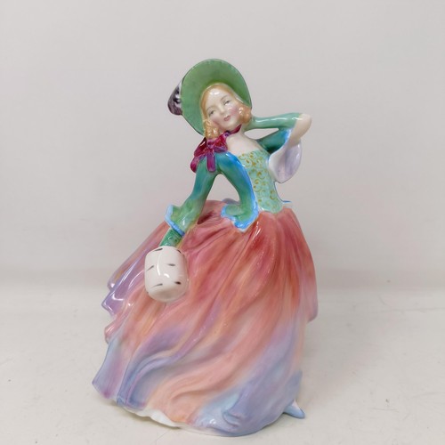 754 - A Royal Doulton figure, Best Wishes HN3426, Penelope HN1901, The Orange Lady HN1759, The Paisley Sha... 