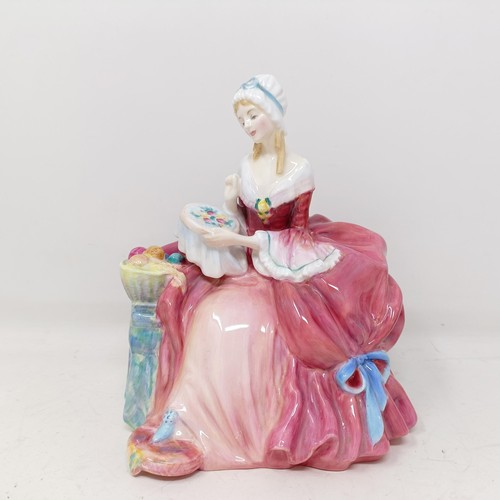 754 - A Royal Doulton figure, Best Wishes HN3426, Penelope HN1901, The Orange Lady HN1759, The Paisley Sha... 