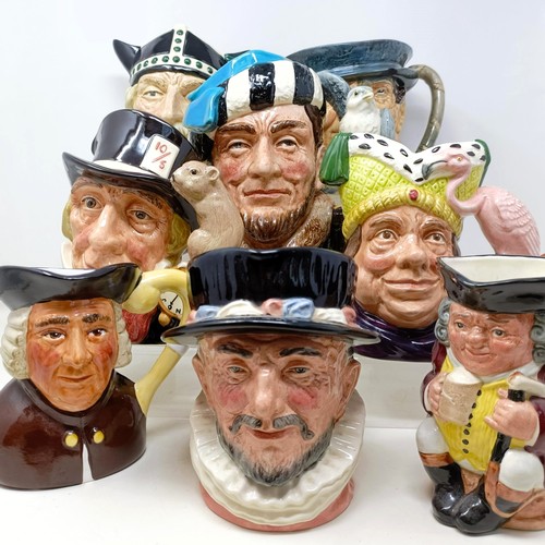 755 - A Royal Doulton character jug, The Falconer D6533, Viking D6496, a Toby jug, Jolly Toby, a character... 