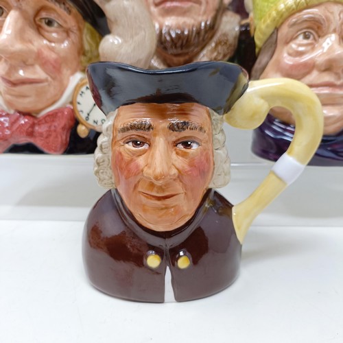 755 - A Royal Doulton character jug, The Falconer D6533, Viking D6496, a Toby jug, Jolly Toby, a character... 