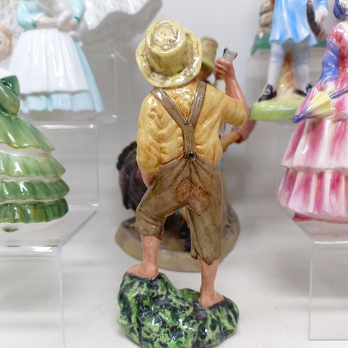 757 - A Royal Doulton figure, Thanksgiving HN2446, Bunny HN2214, Dinky Doo HN1618, Little Boy Blue HN2062,... 