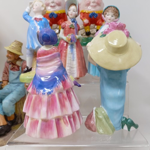 757 - A Royal Doulton figure, Thanksgiving HN2446, Bunny HN2214, Dinky Doo HN1618, Little Boy Blue HN2062,... 