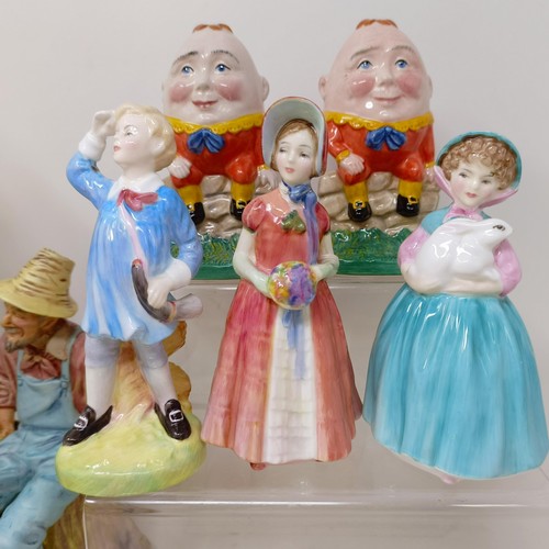 757 - A Royal Doulton figure, Thanksgiving HN2446, Bunny HN2214, Dinky Doo HN1618, Little Boy Blue HN2062,... 