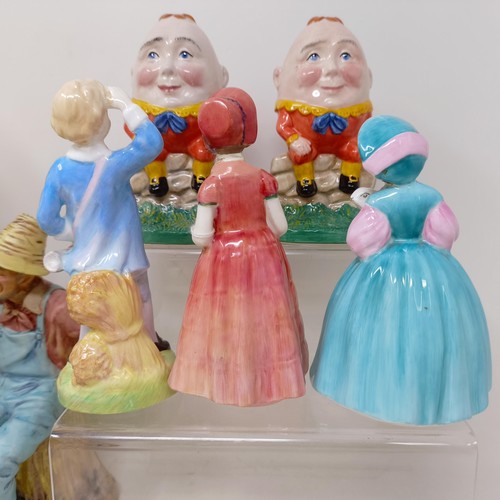 757 - A Royal Doulton figure, Thanksgiving HN2446, Bunny HN2214, Dinky Doo HN1618, Little Boy Blue HN2062,... 