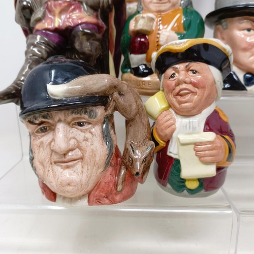 760 - A Royal Doulton character jug, Robinson Crusoe D6532, Beefeater D6206, a Royal Doulton figure, The P... 