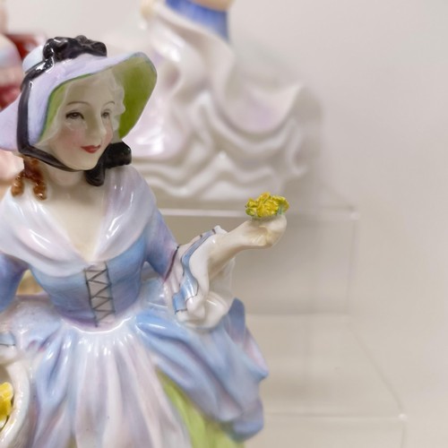 763 - A Royal Doulton figure, Blithe Morning, HN2065, A Gypsy Dance HN2230, Spring Flowers HN1807, Irene, ... 