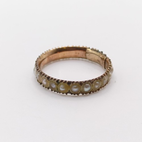 888 - A 19th century seed pearl ring