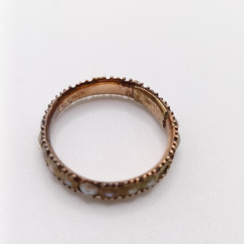 888 - A 19th century seed pearl ring