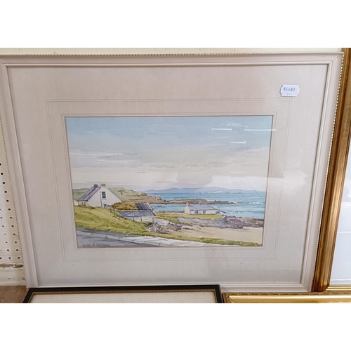 861 - Sam McLaron, coastal scene, watercolour, signed, 27 x 45 cm, Aylmer E Armstrong, coastal landscape, ... 