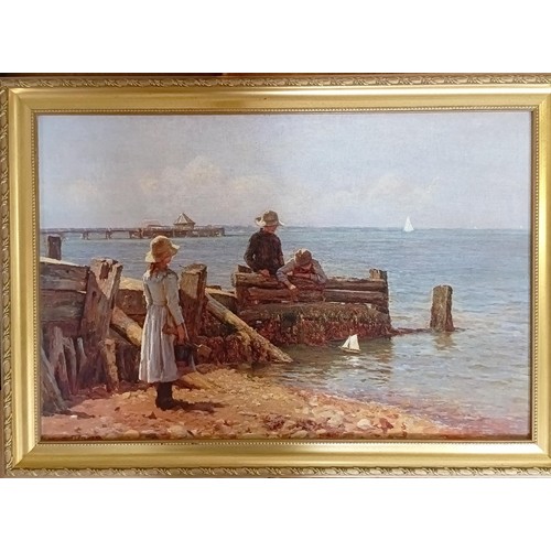 861 - Sam McLaron, coastal scene, watercolour, signed, 27 x 45 cm, Aylmer E Armstrong, coastal landscape, ... 