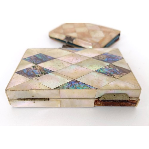 918 - A mother of pearl card case, and a mother of pearl purse (2)