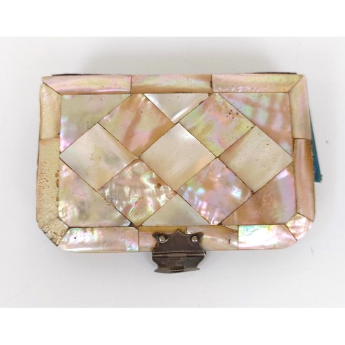 918 - A mother of pearl card case, and a mother of pearl purse (2)