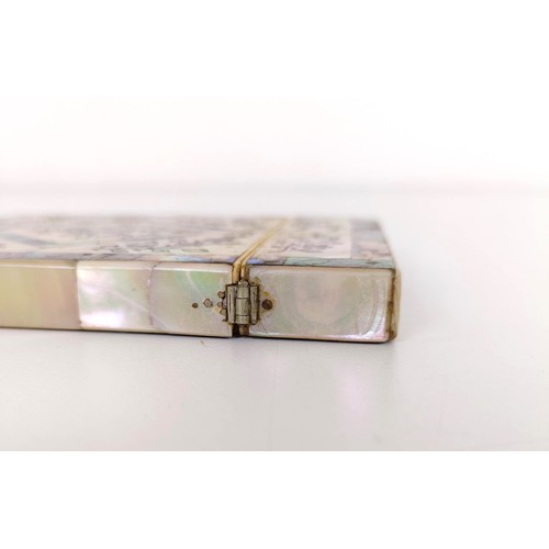 919 - A mother of pearl card case, and a mother of pearl diary (2)