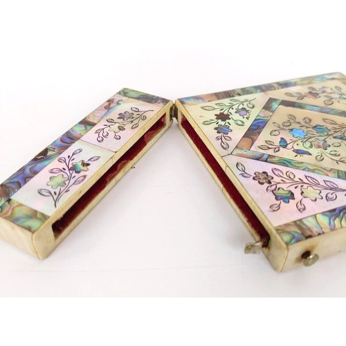 919 - A mother of pearl card case, and a mother of pearl diary (2)