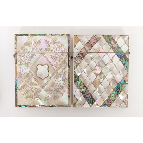 924 - A mother of pearl card case, and another