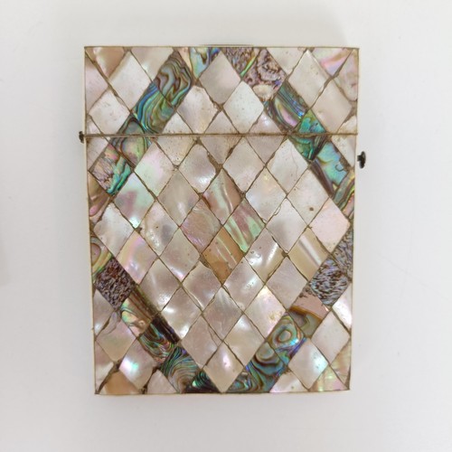 924 - A mother of pearl card case, and another