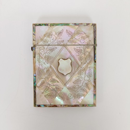 924 - A mother of pearl card case, and another