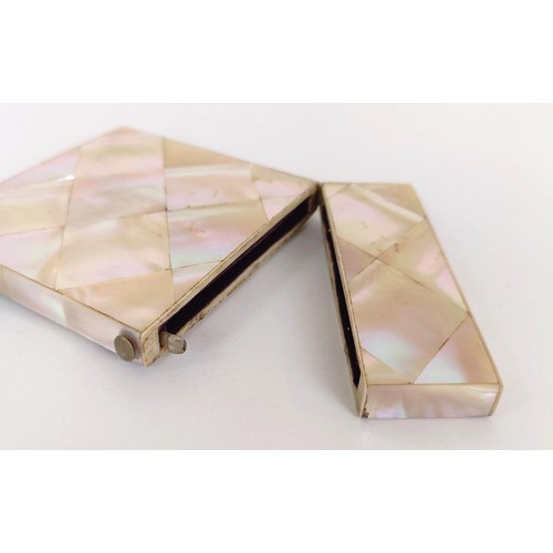 924 - A mother of pearl card case, and another