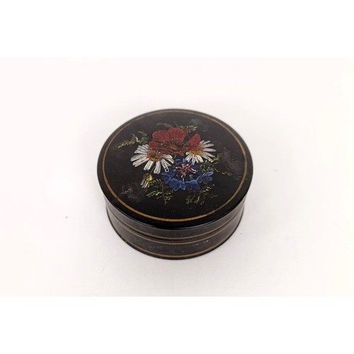 925 - A 19th century papier mache and mother of pearl inlaid serpentine tea caddy, 20 cm wide, and two box... 