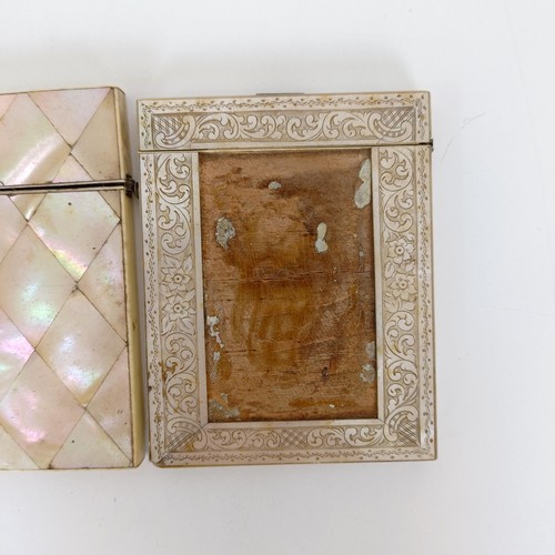 928 - A mother of pearl card case, and two others (3)