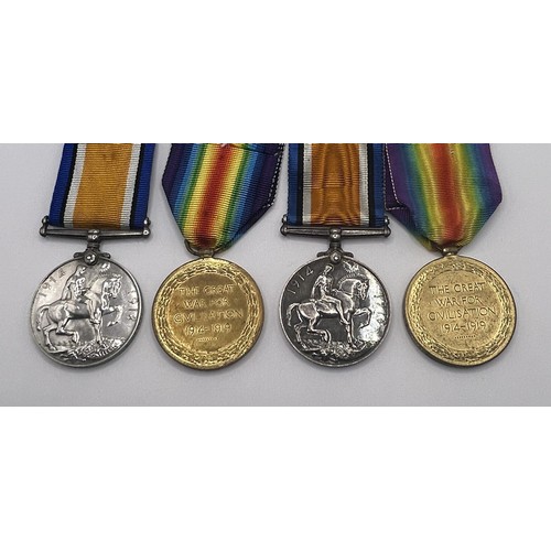 544 - A British War Medal and Victory Medal pair, awarded to 113638 AM2 H Griffiths RAF, and another pair,... 