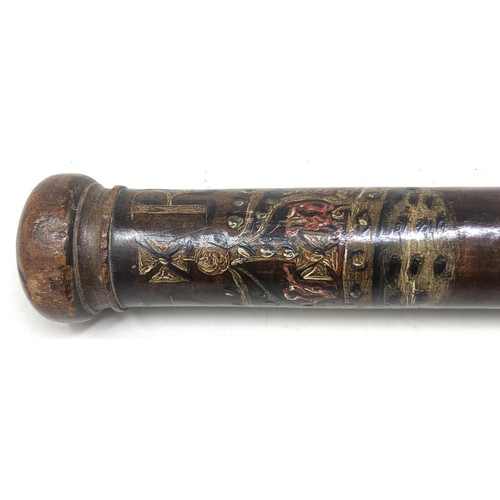 587 - A George III truncheon or tipstaff, with painted decoration GR III, above a crown, with Heany Little... 