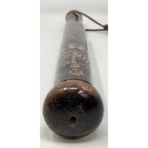 587 - A George III truncheon or tipstaff, with painted decoration GR III, above a crown, with Heany Little... 