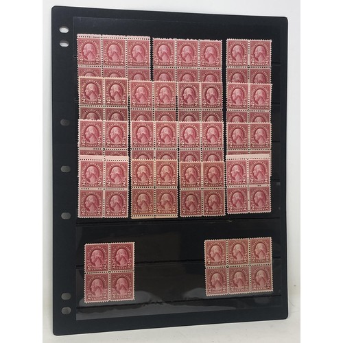 370 - United States- 1922-26 Washington 2c accumulation of singles and blocks with a range of shades and p... 