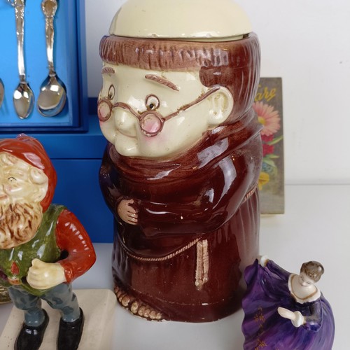 935 - A Longmead of Axminster gnome, assorted  ceramics and other items (box)