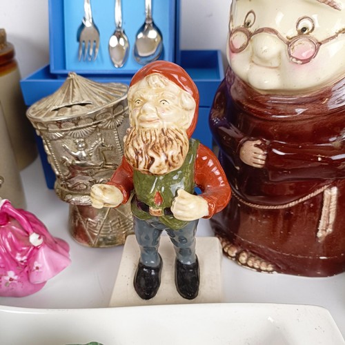 935 - A Longmead of Axminster gnome, assorted  ceramics and other items (box)