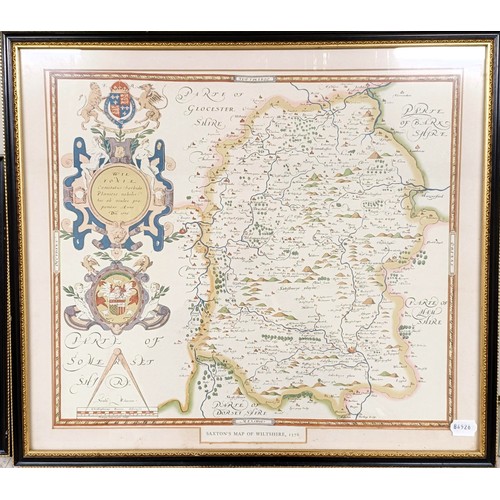 937 - A Robert Morden, Map of Somerset Shire, 30 x 40 cm, heavily foxed, two other maps and an Eastern pup... 