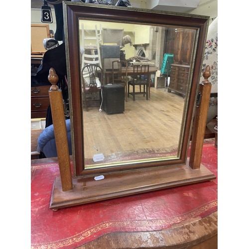 1060 - A 19th century mahogany folding tea table, 86 cm wide, a side table, and a bedroom mirror (3)