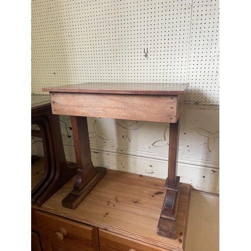 993 - A pine dresser base, 125 cm wide, an oak drop leaf table, a rocking chair, a wine rack, a doll's hig... 