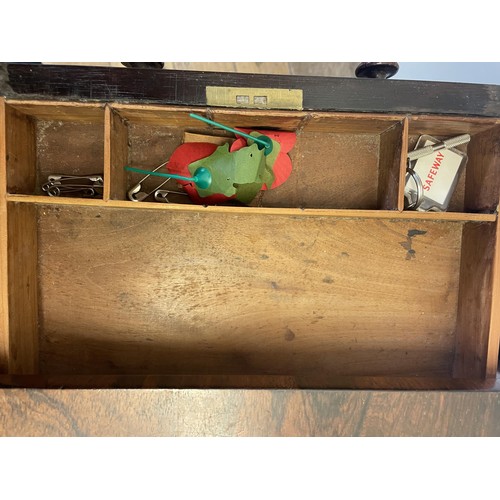 1015 - A 19th century rosewood work table, 50 cm wide