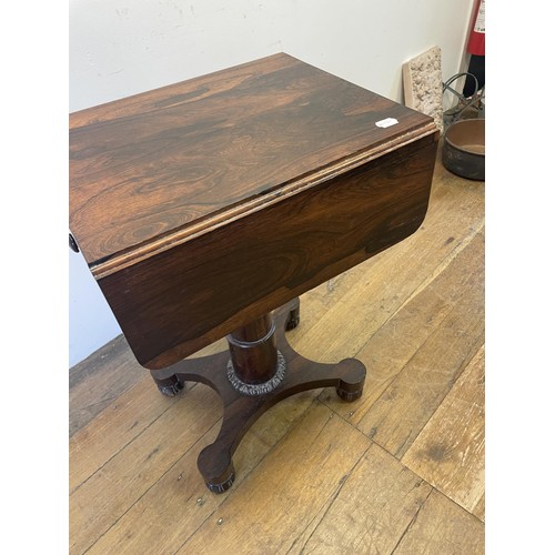 1015 - A 19th century rosewood work table, 50 cm wide