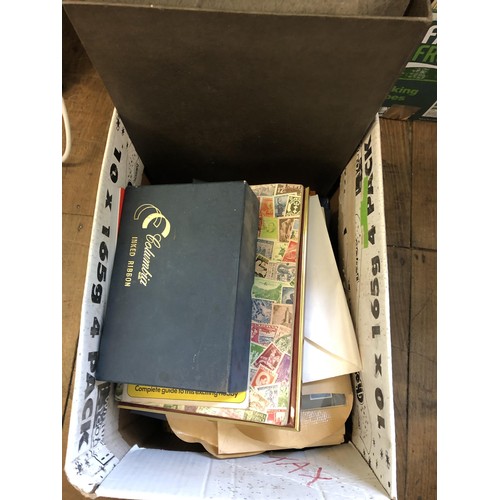 443 - Assorted world stamps, presentation packs and other items, loose and in albums (box)