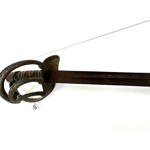 523 - A Victorian sword, handle lacking its grip, probably reduced in length