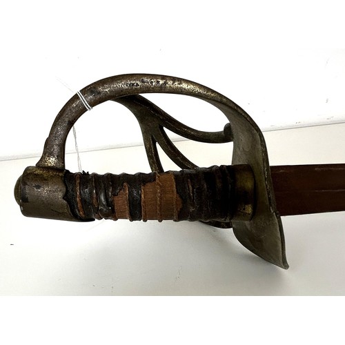 523 - A Victorian sword, handle lacking its grip, probably reduced in length