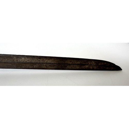 523 - A Victorian sword, handle lacking its grip, probably reduced in length