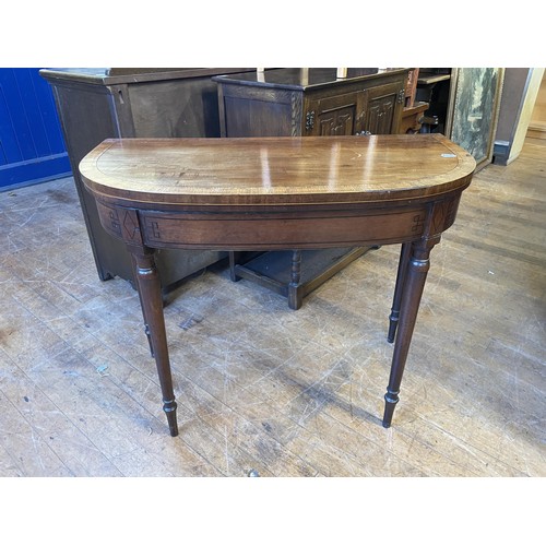 1040 - A 19th century mahogany card table, 91 cm wide